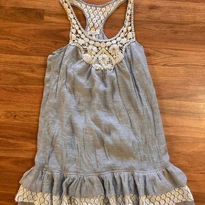 dELiA*s Boho Crochet Tank Top | Ruffle Hem | Size XS